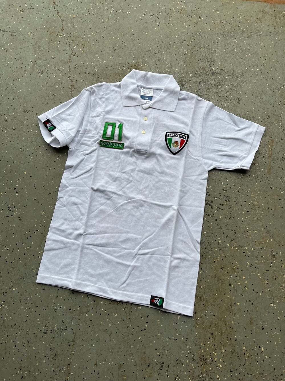 Mexico Guanajuato Embroidered Short Sleeve White Polo Shirt
